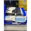 Image 3 : 2 ULINE PARTS BINS WITH CLEANING SUPPLY, DISINFECTANTS AND FACE MASKS