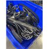 Image 4 : BLUE ULINE PARTS BIN OF ASORTED NEW BUNGEE CORDS AND STRAPS