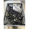 Image 2 : CRATE OF ASSORTED COMPUTER AND ELECTRONIC POWER CABLES AND ADAPTORS INLCUDING DELL LAPTOP CHARGERS