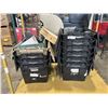 Image 1 : 10 PLASTIC STORAGE BINS WITH LIDS, MILK CRATE AND BIN DIVIDERS