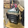 Image 2 : 10 PLASTIC STORAGE BINS WITH LIDS, MILK CRATE AND BIN DIVIDERS