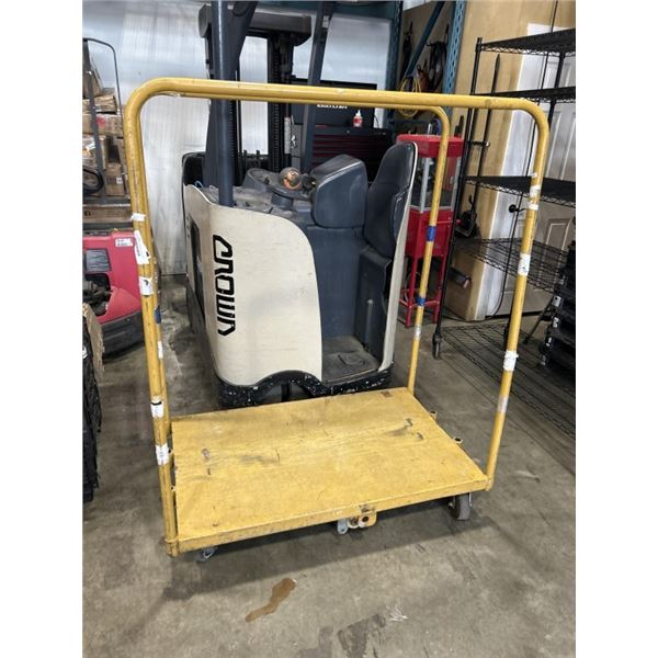 4 WHEEL METAL WAREHOUSE CART. 48" X 30"