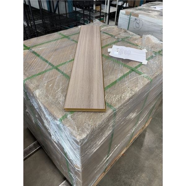 1,062.04 SQFT SHIKA B110 LINEAR GREY-BEIGE RIFT OAK LAMINATE FLOORING, 12MM THICK, 40 BOXES, 26.55SQ