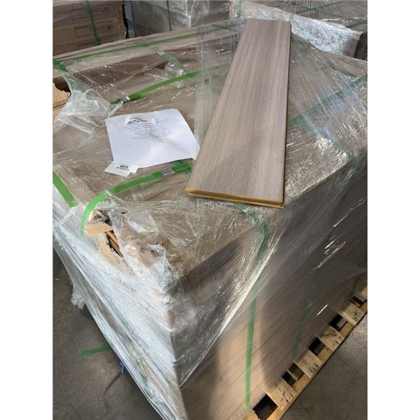 1,062.04 SQFT SHIKA B110 LINEAR GREY-BEIGE RIFT OAK LAMINATE FLOORING, 12MM THICK, 40 BOXES, 26.55SQ