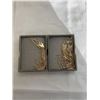 Image 1 : 2 PAIRS OF GOLD PLATED DANGLE EARRINGS