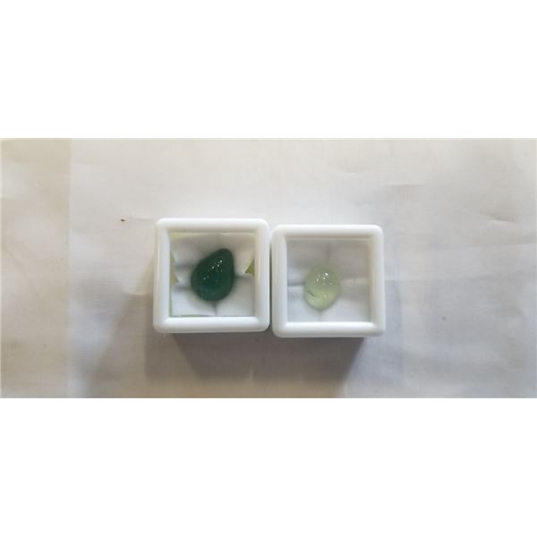 2 NATURAL GEMSTONES - AVENTURINE AND PREHRITE