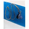 Image 2 : GOLD W/ GENUINE LAPIS LAZULI STONE PENDANT AND CHAIN NECKLACE