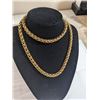 Image 2 : HEAVY GOLD PLATED FANCY LINKS CHAIN NECKLACE 27" LENGTH 99 GRAMS WEIGHT