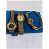 Image 1 : 3 GOLD PLATED LADIES QUARTZ WATCHES - TITAN, ILONA + JULES, JURGENSON - BATTERIES REQUIRED