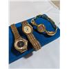Image 2 : 3 GOLD PLATED LADIES QUARTZ WATCHES - TITAN, ILONA + JULES, JURGENSON - BATTERIES REQUIRED
