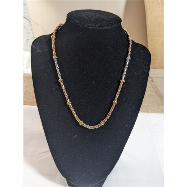 2 TONE SILVER AND GOLD PLATED CHOKER NECKLACE