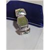 Image 1 : 1970S NATIVE AMERICAN STERLING SILVER W/ TURQUOISE INLAY WATCH BRACELET, MARKED K, HAND ENGRAVED "TO
