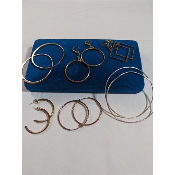 PAIRS OF GOLD PLATED HOOP EARRINGS