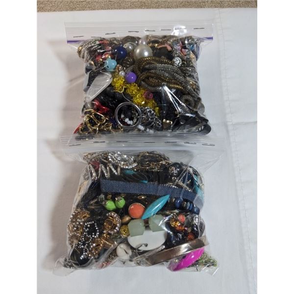 2 BAGS OF MISC JEWELRY PARTS AND PIECES