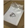 Image 3 : 925 STERLING SILVER DOUBLE HEARTS PENDANT, SET W/ APPROX 30 GENUINE DIAMONDS 0.15C CT MAKED 925 SUN