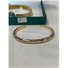 Image 5 : 2 GOLD PLATED BANGLES, ONE MAKRED LILI CLASPE IN CASE