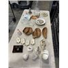 Image 1 : TRAY OF HOME DECOR INCLUDING COLLECTIBLE PLATES, GLASS CANDY BOWLS, ASH TRAYS, ETC