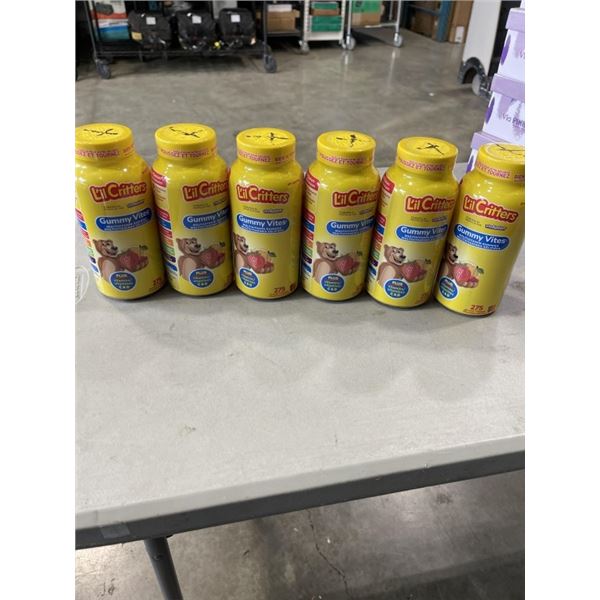6 BOTTLES OF NEW LIL CRITTERS GUMMY VITES, 275 GUMMIES PER BOTTLE