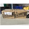 Image 2 : 2 BOXES ZENO 100 STICKS CHALK, ZENO JUMBO SIZE POSTER MARKERS TINY GEEKS PALM EGG CRAYONS, AND TINY 