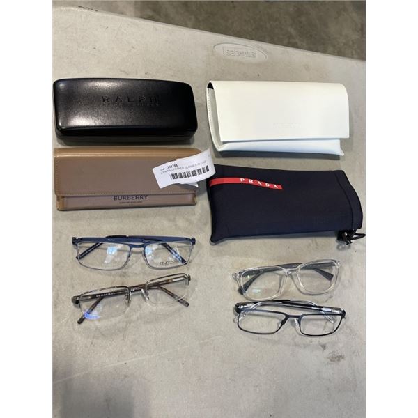 4 PAIRS DESIGNER GLASSES IN CASE