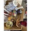 Image 2 : COLLECTION OF CANDLES AND MASON JAR, CRYSTAL DECANTER ETC