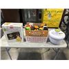 Image 1 : NEW OLD STOCK 2 PCK TRADITIONAL OIL LAMPS, SALAD SPINNER AND ASSORTED CLEANING SUPPLY