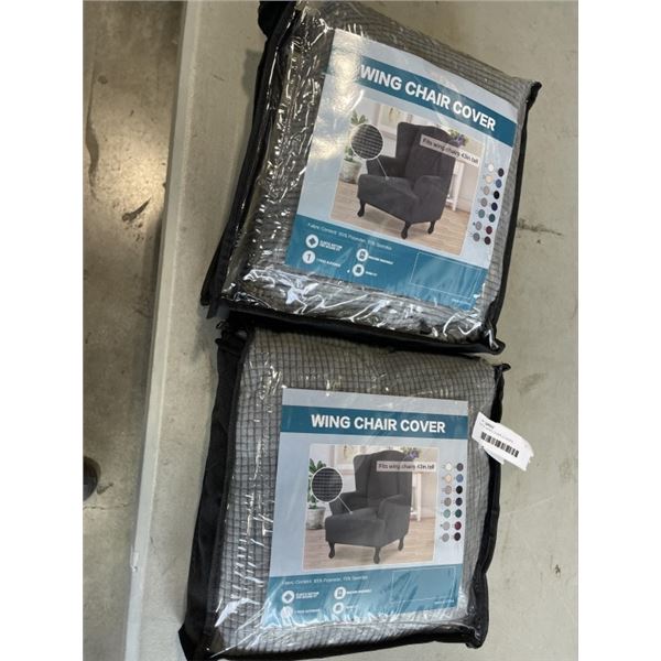 PAIR OF WING CHAIR COVERS