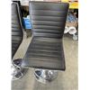 Image 2 : 2 BLACK LEATHER MODERN GAS LIFT BAR STOOLS