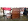 Image 1 : ROXTN MAHOGANY 6 DRAWER HIGHBOY DRESSER WITH BRASS HARDWARE & MATCHING NIGHTSTAND