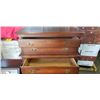 Image 3 : ROXTN MAHOGANY 6 DRAWER HIGHBOY DRESSER WITH BRASS HARDWARE & MATCHING NIGHTSTAND