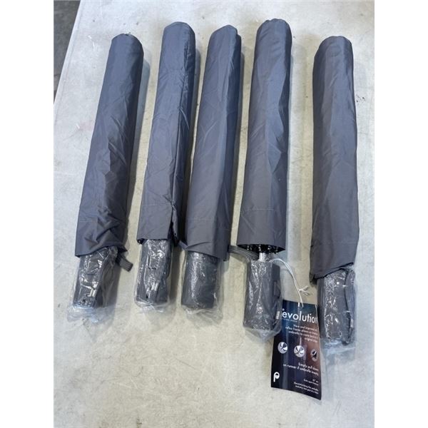 5 NEW GRAY 42" ARC UMBRELLAS