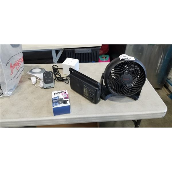 ASSORTED ELECTRONICS, SONY SPEAKER, HONEYWELL FAN ETC