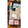 Image 3 : TRAY OF BLOOMORA BEAUTY PRODUCTS INCLUDING EXFOLIATING FOOTMASK, LIP MASK, SATIN HEATLESS CURLING SE