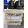 Image 3 : 5 PAIRS GIRLS BLACK SCHOOL RIDER SHOES. VARIETY SIZES