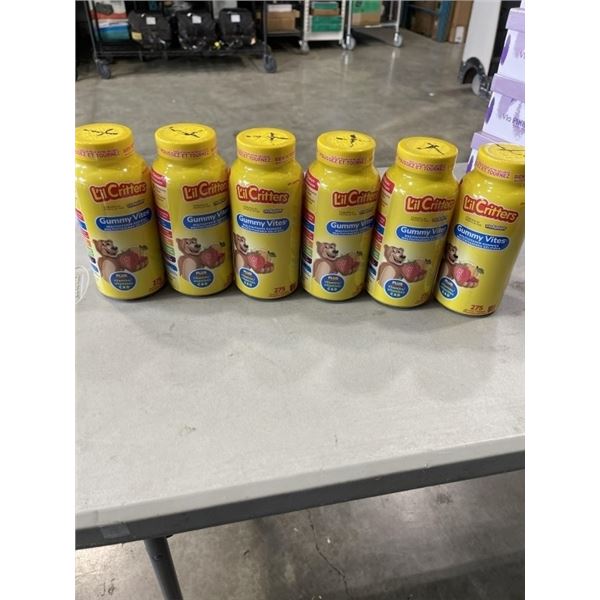 6 BOTTLES OF NEW LIL CRITTERS GUMMY VITES, 275 GUMMIES PER BOTTLE