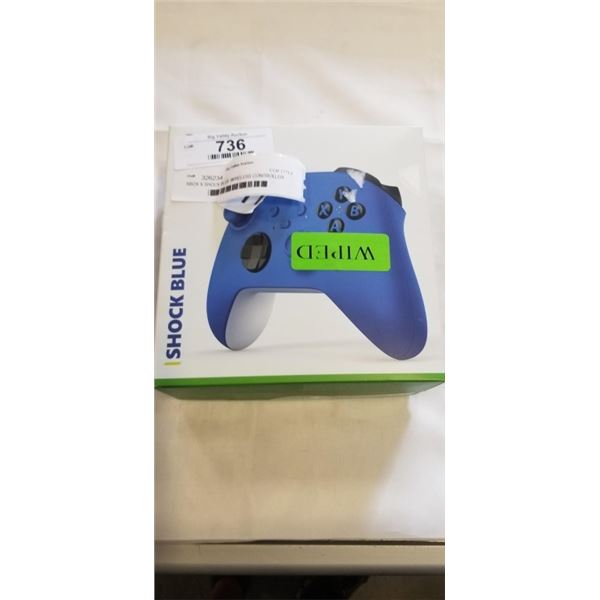 XBOX X SHOCK BLUE WIRELESS CONTROLLER - TESTED WORKING, RETAIL $79
