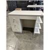 Image 1 : CORNER DESK WITH FOUR DRAWERS AND THREE SHELVES