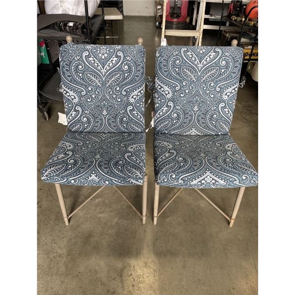 2 METAL PATIO CHAIRS W/ COVERS