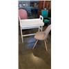Image 1 : WHITE DESK WITH DRAWER 33 INCH WIDE WITH UPHOLSTERED CHAIR