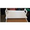 Image 4 : WHITE DESK WITH DRAWER 33 INCH WIDE WITH UPHOLSTERED CHAIR