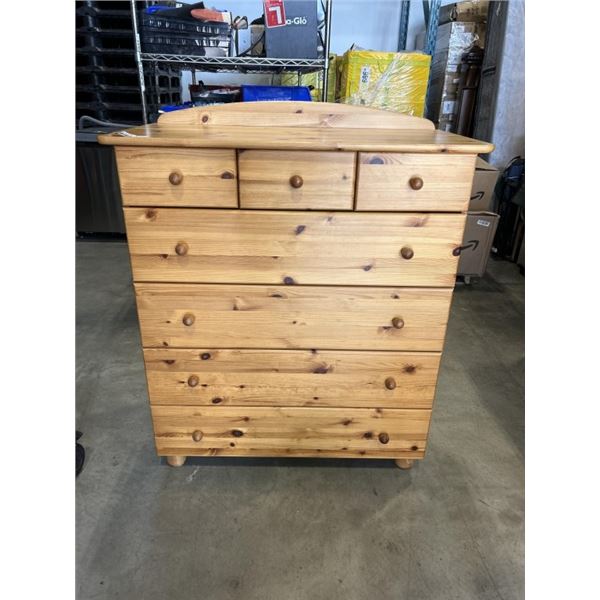 7 DRAWER PINE HIGHBOY DRESSER