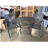 Image 1 : ROUND MESH METAL PATIO BISTRO SET, 36 INCH TABLE WITH 2 STACKING CHAIRS