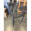 Image 2 : ROUND MESH METAL PATIO BISTRO SET, 36 INCH TABLE WITH 2 STACKING CHAIRS