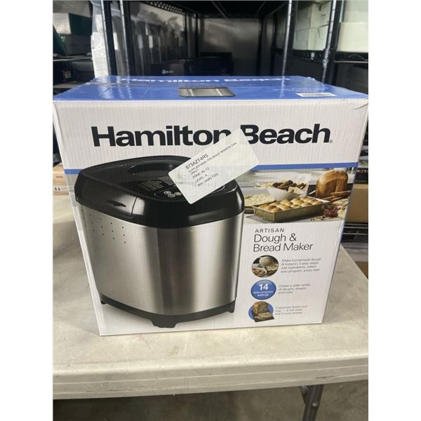 HAMILTON BEACH ARTISAN DOUGH AND BREAD MAKER - TESTED WORKING, RETAIL $149