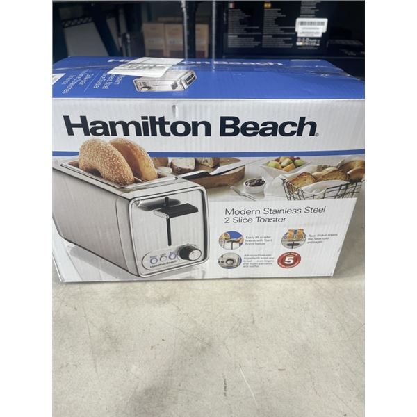 HAMILTON BEACH 2 SLICE TOASTER - TESTED WORKING