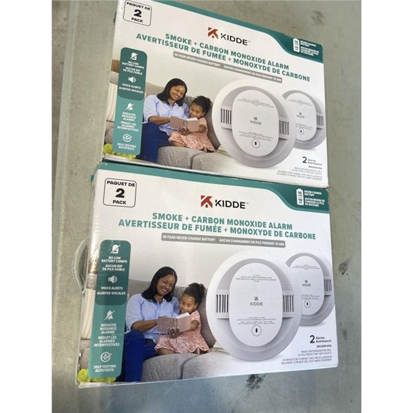 2 AS NEW KIDDE 2 PACK  SMOKE AND CARBON MONOXIDE ALARMS