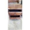 Image 3 : PAIR OF MAHOGANY FINISH 3 DRAWWR NIGHTSTANDS