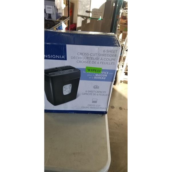 INSIGNIA 6 SHEET CROSS CUT PAPER SHREDDER - TESTED WORKING