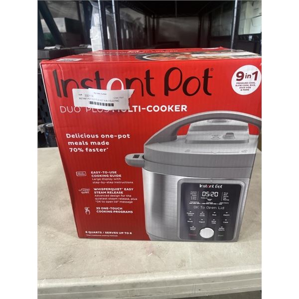 INSTANT POT DUO PLUS 6QT 9-IN-1 ELECTRIC PRESSURE COOKER - TESTED WORKING, RETAIL $199