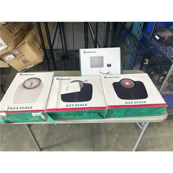 4 ADAMSON SCALES INCUDING 2 A23 SCALES, POSTAL SCALE AND A24 SCALE